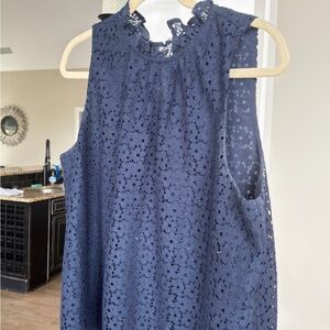 Ann Taylor Blue Lace Top